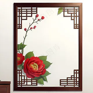 红色AI生成中国风框架素材17 红色AI生成中国风框架素材17