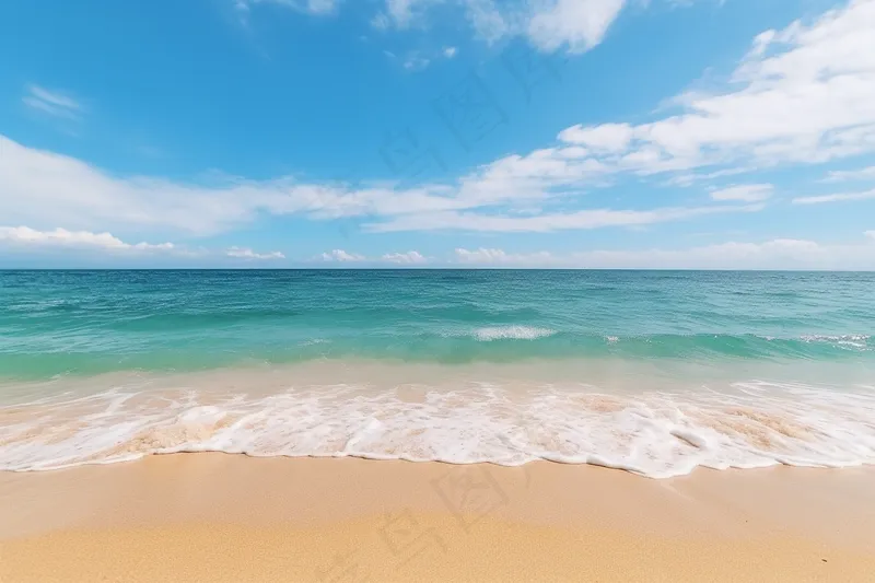 夏日海洋海边沙滩摄影图(4032x2688)