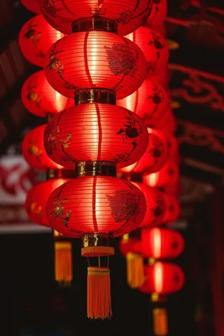 红灯笼春节节日庆祝张灯结彩喜庆摄影图