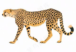 猎豹豹纹动物卡通插画免抠