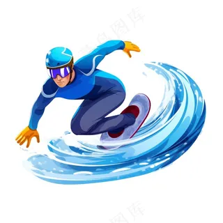 滑冰溜冰国家竞技运动卡通插画免抠