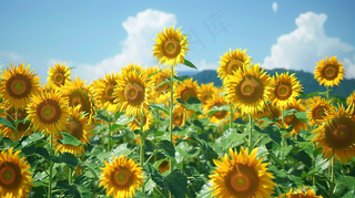 向日葵向阳鲜花摄影图