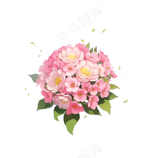 粉色花朵桃花玫瑰免抠素材36