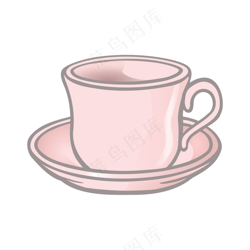 免抠粉色茶水杯