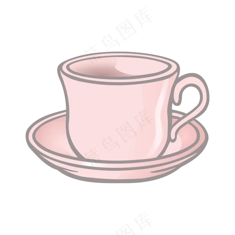 免抠粉色茶水杯