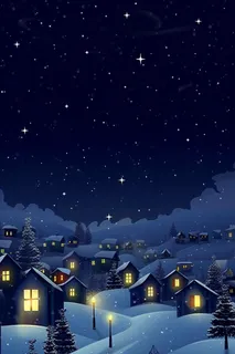 雪景夜晚圣诞平安夜背景