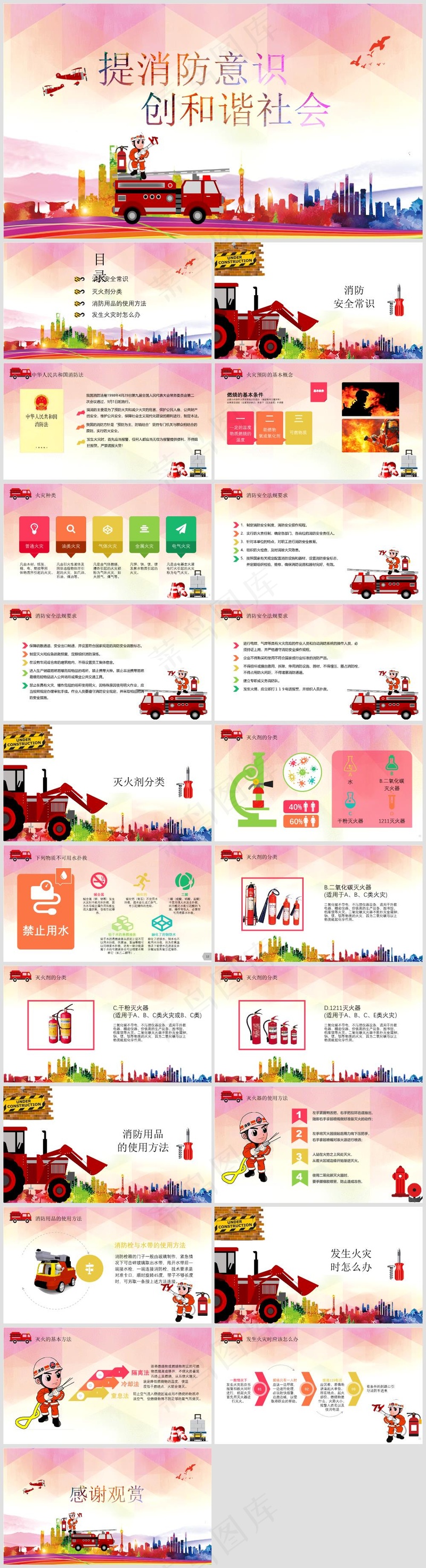 企业培训丨员工教育丨校园培训丨消防安全丨PPT模板016