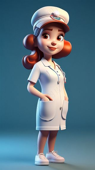 护士3D卡通人物女性4