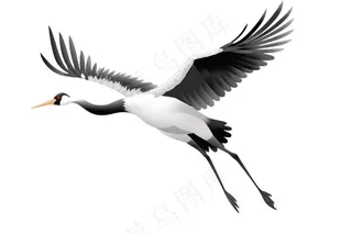 仙鹤白鹤古风插画免抠