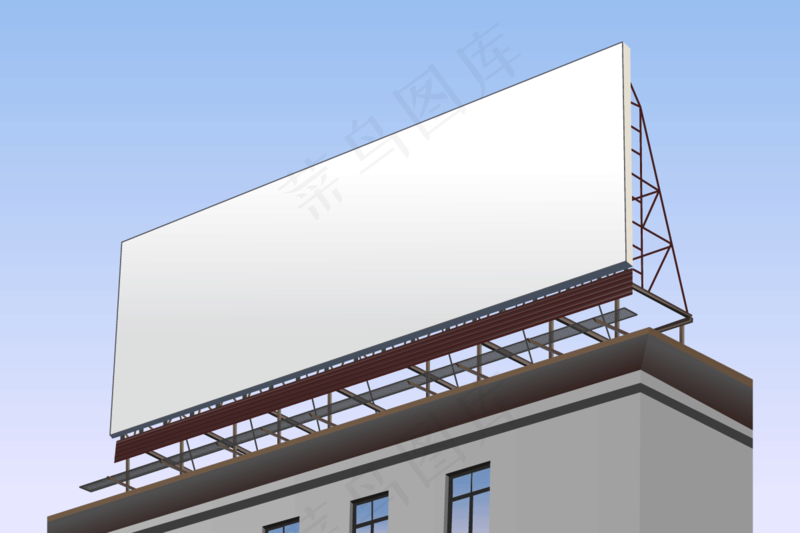 户外大型空白广告牌矢量免扣AI素材