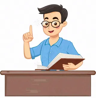 教书先生讲台老师教授人物卡通插画免抠