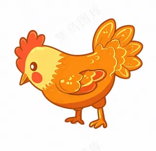 母鸡觅食小鸡牲畜动物卡通插画免抠