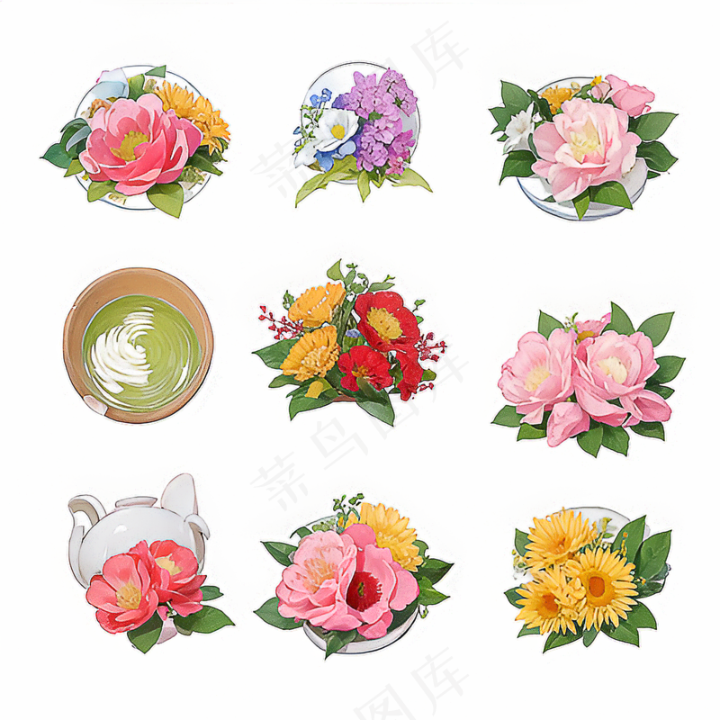 红色黄色粉色玫瑰花免抠素材192