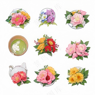 红色黄色粉色玫瑰花免抠素材192