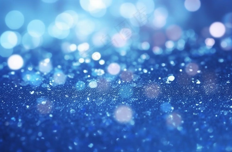 蓝色闪光颗粒光晕灯光摄影背景图
