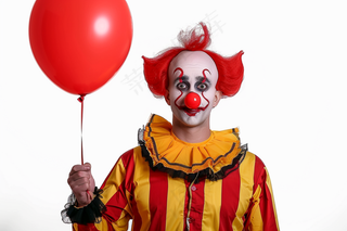 搞怪小丑愚人人像摄影图