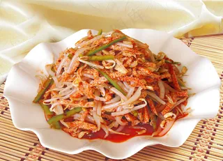 豆芽拌面筋12元