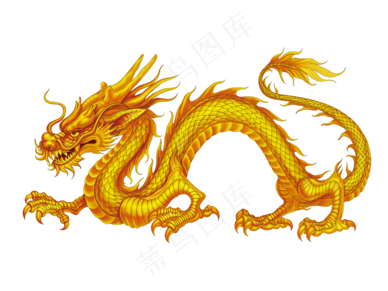 中国风金色龙元素古风水墨龙png免抠透明素材装饰图片PS素材