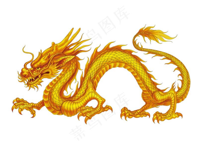 中国风金色龙元素古风水墨龙png免抠透明素材装饰图片PS素材