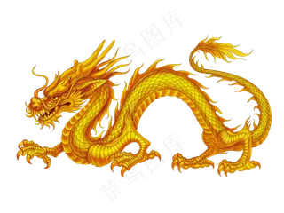 中国风金色龙元素古风水墨龙png免抠透明素材装饰图片PS素材