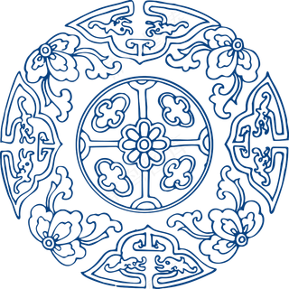 古代青花瓷图案花纹中国风图案祥云纹理传统图腾PNG免扣素材