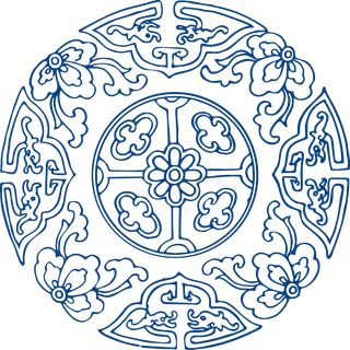 古代青花瓷图案花纹中国风图案祥云纹理传统图腾PNG免扣素材
