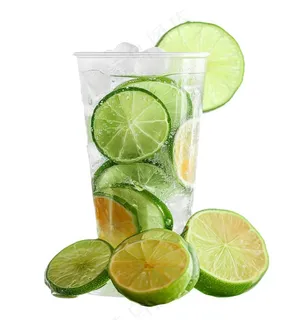 夏日柠檬水苏打汽水冰镇饮料免抠