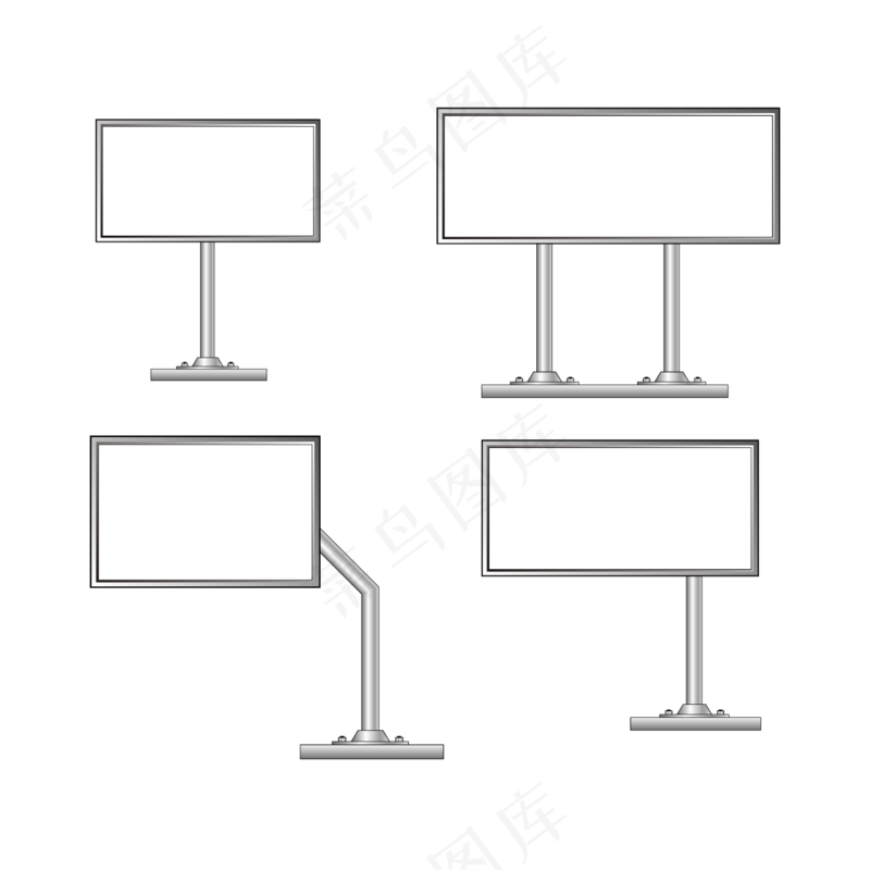 户外大型空白广告牌矢量免扣AI素材