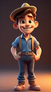 3D卡通人物果农男士4