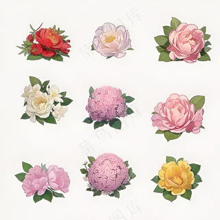 红色黄色粉色玫瑰花免抠素材43