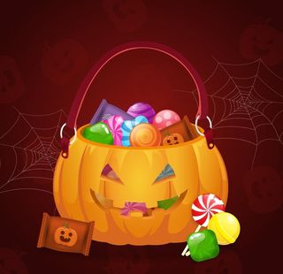 万圣节糖果篮子图片