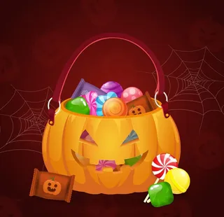 万圣节糖果篮子图片