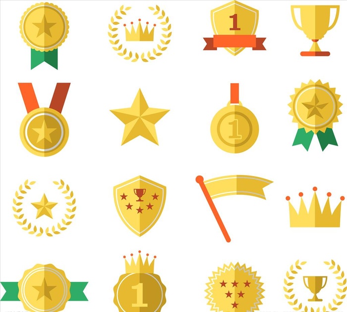 矢量奖牌徽章图标图片