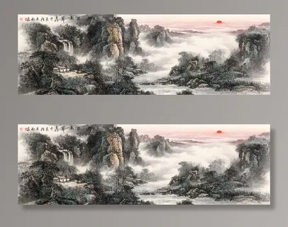 国画旭日东升图片