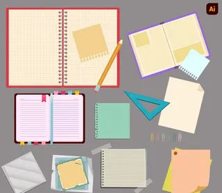 笔记本信纸插画图片