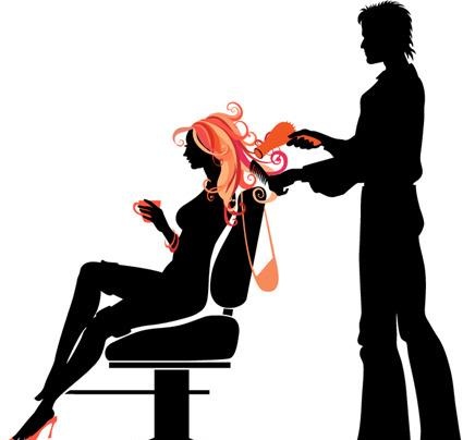 潮流美发人物剪影图片