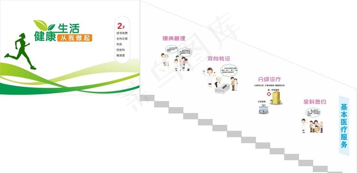医院楼梯宣传图片cdr矢量模版下载