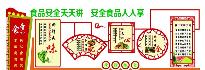 学校食堂文化背景墙图片