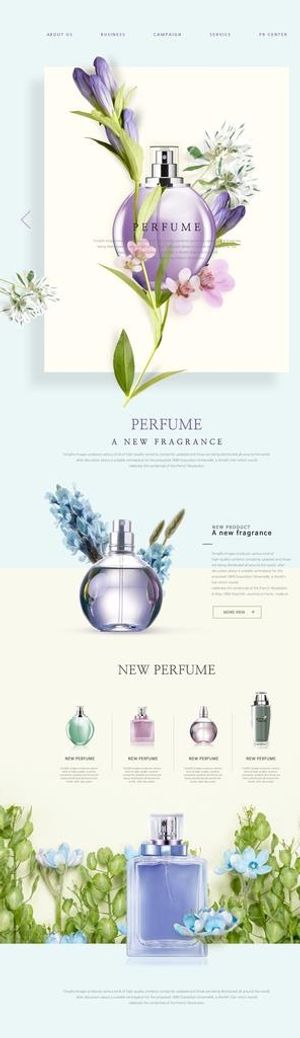 时尚美妆电商专题网页模板图片