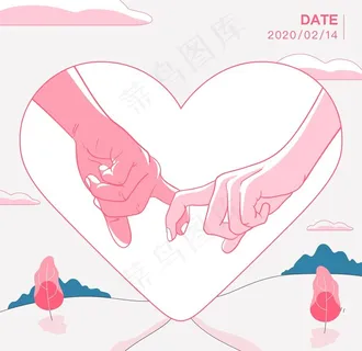 情人节插画元素图片
