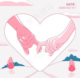 情人节插画元素图片