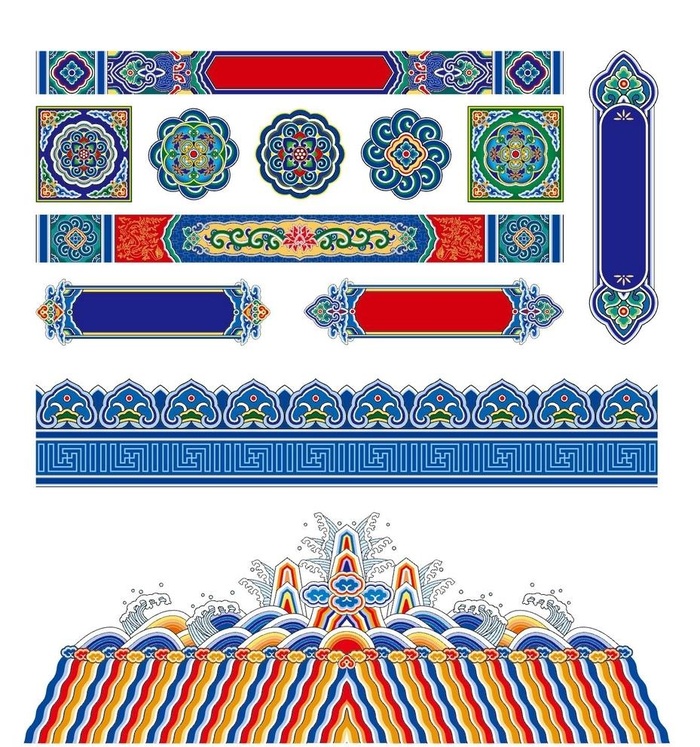 古建花纹图片ai矢量模版下载