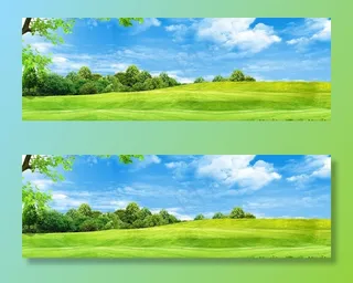 蓝天 白云 草地图片