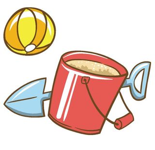 沙滩桶皮球图片