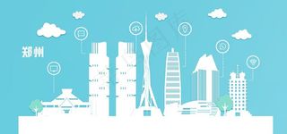 郑州城市建筑剪影图片