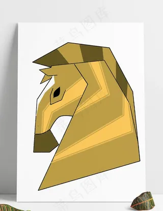 简约马头侧脸元素图片