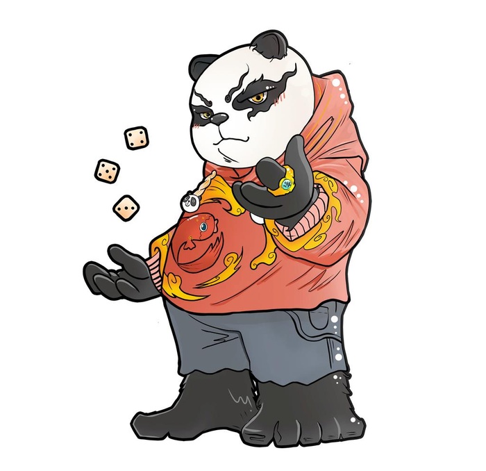 手绘国潮动物图片