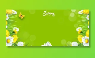 春天绿色草地背景图片