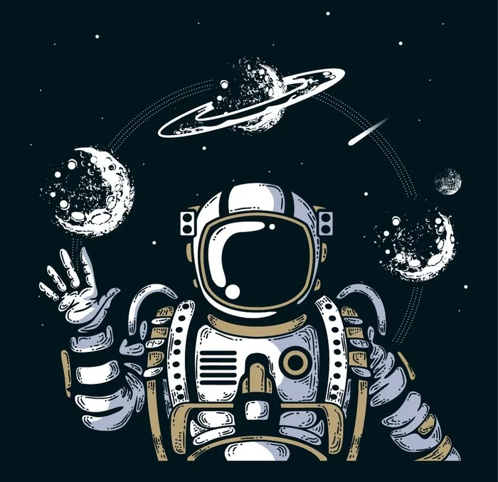 手绘宇航员插画图片