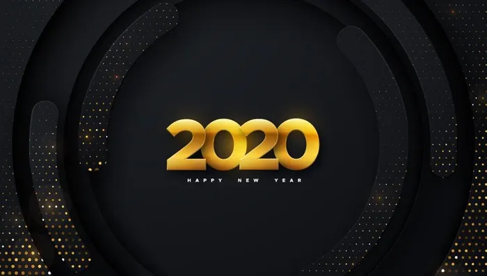 2020黑金背景图片ai矢量模版下载